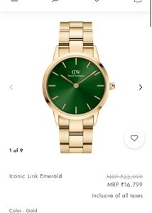 Daniel Wellington Gold Watch with Green Face