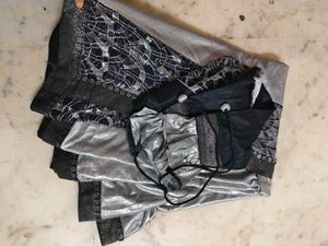 Black &amp; Silver Embellished Sari With Designer Blou