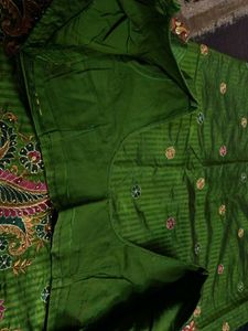 Green Saree, Saree With Embroidery Lace