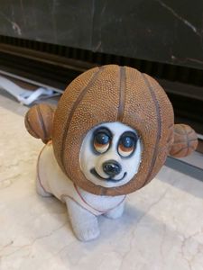 Dog Basketball Sculpture Decor Piece
