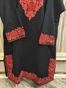 Embroidered Black Kurta