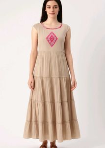Beautiful Grey & Pink Anarkali Kurti