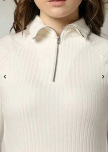 women off-white ribbed bodycon dress
