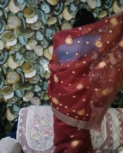 Elegant Maroon Saree
