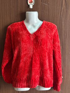 Red V-Neck Sweater