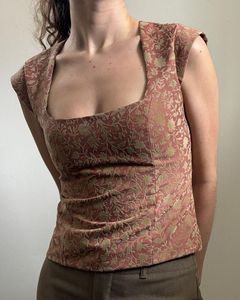 Boutique stitched silver corset blouse