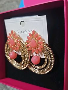 G. More Pink &amp; Gold Statement Earrings