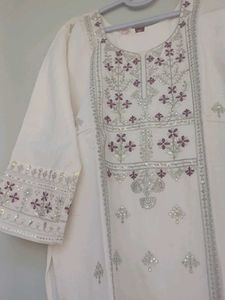 Embroidered White sharara set