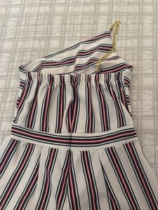 Striped Jumpsuit With Offshoulder