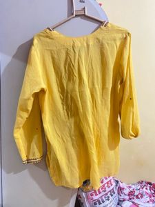 Yellow Embroidered Kurta