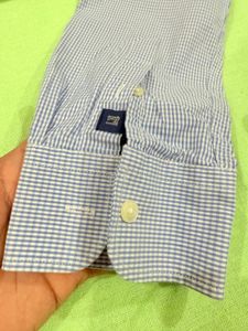 Scotch &amp; Soda Blue Checked Dress Shirt