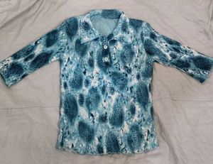 Blue Patterned Top