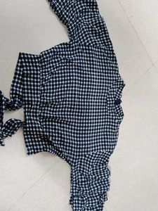 Gingham Tie-Up Crop Top