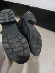 Genuine Black Ankle Leather Boots