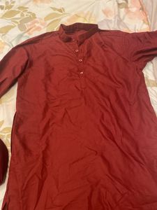 Meroon Stiched Kurtha
