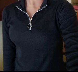 Black Full Sleeves High Neck Top