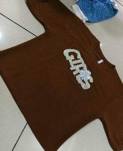 Brown &#34;Girls&#34; Embellished Top New With Tags