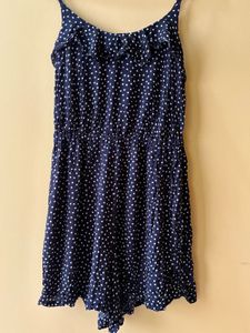 Navy Polka Dot Romper
