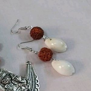 ✨Rudraksha, Seashell And Oxidised Jewellery Set ✨