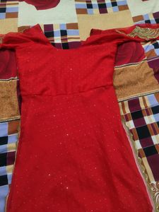 Beautiful Embroidery Blood Red Boutique Suit Fo