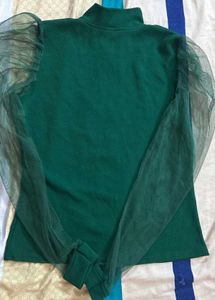 New stylish women and girls high neck green top