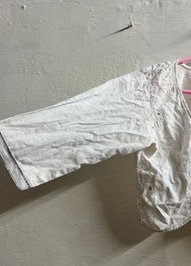 White Embroidered Cotton Blouse (Boho Aesthetic)