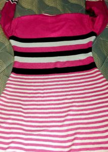 Pink Striped Sweater Tunic