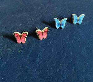Beaded Bracelet and Butterfly Earrings