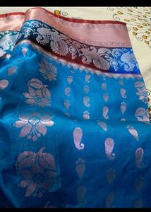 Blue Dharmavaram Silk Saree
