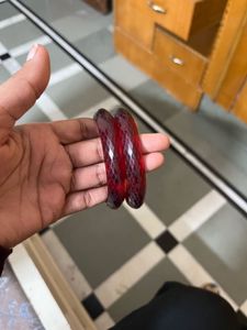 plastic Red Bangles - Set of 2