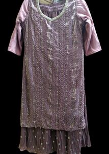 Stone Work Shararah Set Without Shawl Lsize