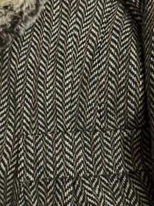 Fur Collar Chevron Jacket