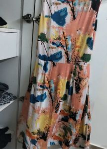 Vibrant Abstract Print Midi Dress