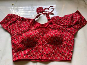 Red Floral Blouse