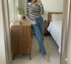 Y2K Striped Collared Crop Top