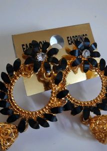 Golden Black Earrings