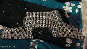 Embellished black saree