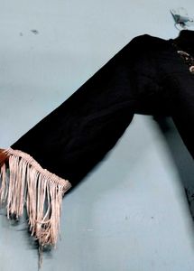 Black Kurti with Embroidery &amp; Tassels