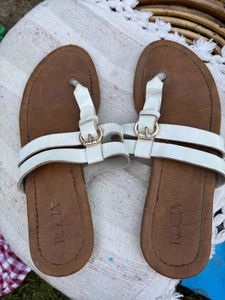 ROCA White Buckle Sandals