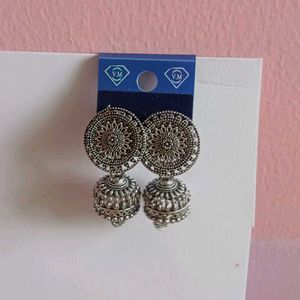 Silver Jhumka Earrings