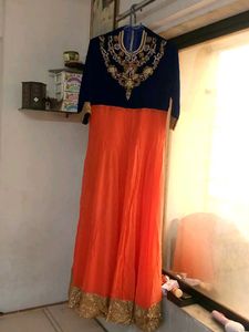 Orange & Blue Party Gown
