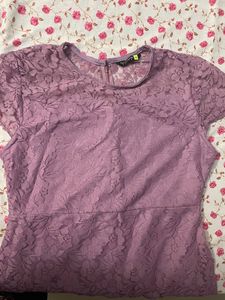 Lacy Lavender Dress For Women (M Size)