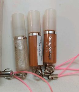 Avon 3 Pieces Lipgloss With Keychain