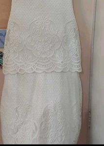 White Lace Overlay Dress