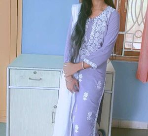 Elegant Lavender Kurta Set