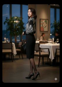 🇪🇸Chic Monochrome Abstract Print V-Neck Top