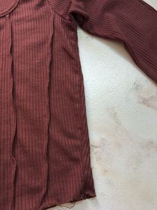 Burgundy Long Sleeve Top