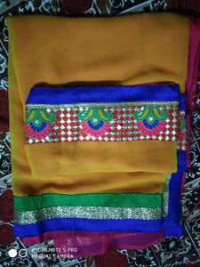 Multicolored Partywear Saree