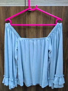 Off Shoulder Blue Top