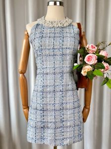 Chic Tweed Halter Dress